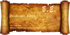 Bodrogi Edit névjegykártya
