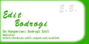 edit bodrogi business card